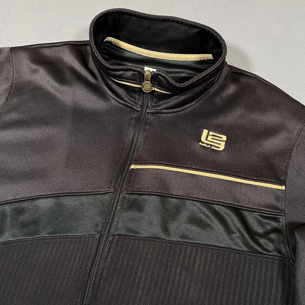 Nike LeBron James Track Jacket‎ Full Zip Black Gold XL Basketball Warm Up Thick